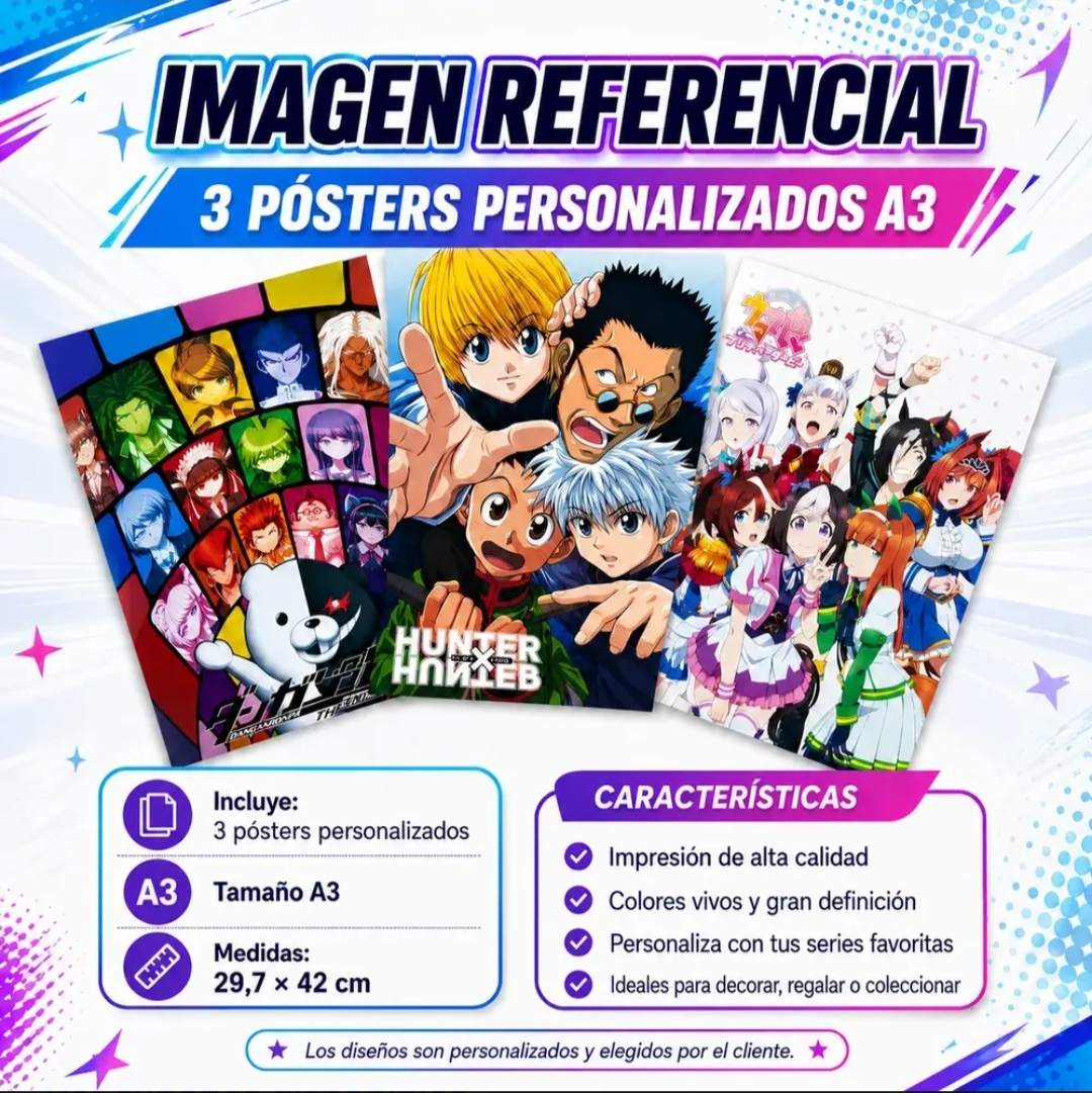 Pack personalizado 3 póster A3